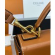 Celine Box Triomphe In Pelle Di Vitello Naturale Caffè