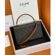 Celine Box Triomphe In Tela Triomphe E Pelle Di Vitello Caffè