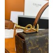 Celine Box Triomphe In Tela Triomphe E Pelle Di Vitello Caffè