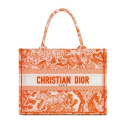 Christian Dior Medium Dior Book Tote arancione