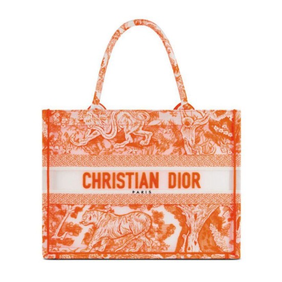 Christian Dior Medium Dior Book Tote arancione