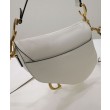 Christian Dior Mini borsa a sella con cinturino bianco