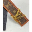 Cintura reversibile LV LV Chain 30mm marrone