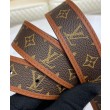 Cintura reversibile LV LV Chain 30mm marrone