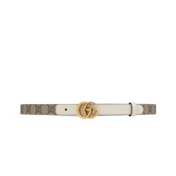Cintura sottile Gucci GG Marmont bianca