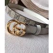 Cintura sottile Gucci GG Marmont bianca
