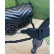 Dettagli perfetti Borsa a tracolla Gucci GG Marmont 734814 nera