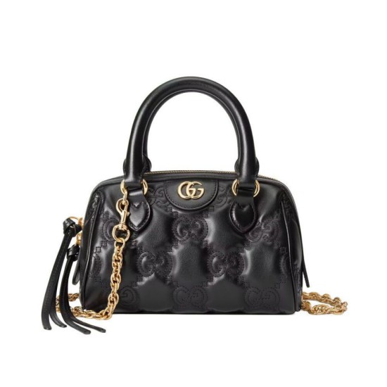 Dettagli perfetti Mini borsa in pelle Gucci GG Matelasse 702251 nera