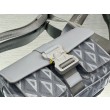 Dior Hit the Road CD Diamond Canvas Messenger Borsa da uomo grigia