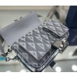 Dior Hit the Road CD Diamond Canvas Messenger Borsa da uomo grigia