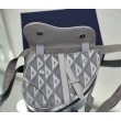 Dior Mini Saddle CD Diamond Canvas Borsa da uomo grigia
