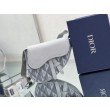 Dior Mini Saddle CD Diamond Canvas Borsa da uomo grigia