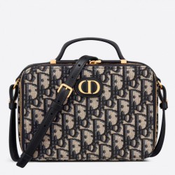 Borse Replica Alta Qualità Dior 30 Montaigne Box Dior Oblique Jacquard Blu