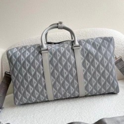 Borsa Dior Lingot 50 Duffle CD Diamond Canvas grigia Borsa Dior Lingot 50 Duffle CD Diamond Canvas grigia