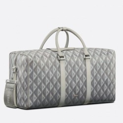 Borsa Dior Lingot 50 Duffle CD Diamond Canvas grigia