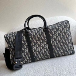Borsa Dior Lingot 50 Duffle Oblique Jacquard Nera Borsa Dior Lingot 50 Duffle Oblique Jacquard Nera