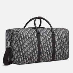 Borsa Dior Lingot 50 Duffle Oblique Jacquard Nera