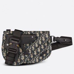 Dior Saddle Men Pouch Dior Oblique Jacquard Grigio