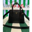 fedele Mini borsa Prada Double in pelle Saffiano nera