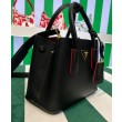 fedele Mini borsa Prada Double in pelle Saffiano nera