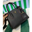 fedele Mini borsa Prada Double in pelle Saffiano nera