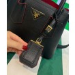 fedele Mini borsa Prada Double in pelle Saffiano nera