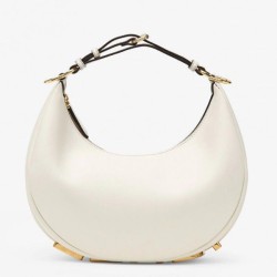 Borsa Hobo piccola Fendi Fendigraphy bianca