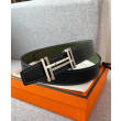 Alta gamma replica Fibbia per cintura Hermes H Au Carré & Cinturino in pelle reversibile 32mm verde Alta gamma replica Fibbia per cintura Hermes H Au Carré & Cinturino in pelle reversibile 32mm verde