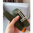 Alta gamma replica Fibbia per cintura Hermes H Au Carré & Cinturino in pelle reversibile 32mm verde Alta gamma replica Fibbia per cintura Hermes H Au Carré & Cinturino in pelle reversibile 32mm verde