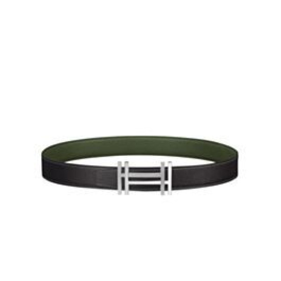 Alta gamma replica Fibbia per cintura Hermes H Au Carré & Cinturino in pelle reversibile 32mm verde Alta gamma replica Fibbia per cintura Hermes H Au Carré & Cinturino in pelle reversibile 32mm verde