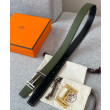 Alta gamma replica Fibbia per cintura Hermes H Au Carré & Cinturino in pelle reversibile 32mm verde Alta gamma replica Fibbia per cintura Hermes H Au Carré & Cinturino in pelle reversibile 32mm verde