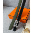 Alta gamma replica Fibbia per cintura Hermes H Au Carré & Cinturino in pelle reversibile 32mm verde Alta gamma replica Fibbia per cintura Hermes H Au Carré & Cinturino in pelle reversibile 32mm verde