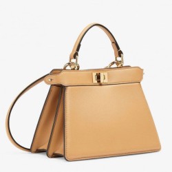 Fendi Peekaboo ISeeU Petite Borse Imitazioni Nappa Pelle Beige