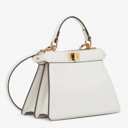 Fendi Peekaboo ISeeU Petite Borsa Nappa Pelle Bianca