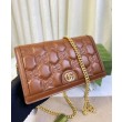 Gucci GG Matelasse Chain Wallet 723787 Caffè