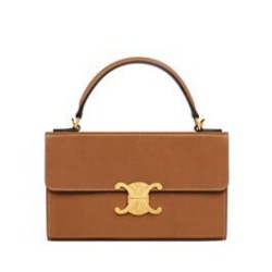 Celine Box Triomphe In Pelle Di Vitello Naturale Caffè