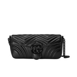Dettagli perfetti Borsa a tracolla Gucci GG Marmont 734814 nera