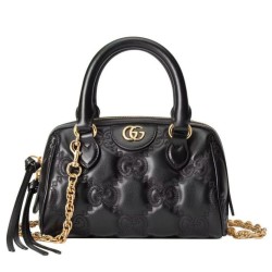 Miglior Prezzo Dettagli perfetti Mini borsa in pelle Gucci GG Matelasse 702251 nera Replica