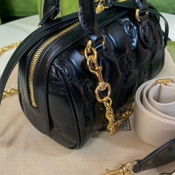 Miglior Prezzo Dettagli perfetti Mini borsa in pelle Gucci GG Matelasse 702251 nera Replica