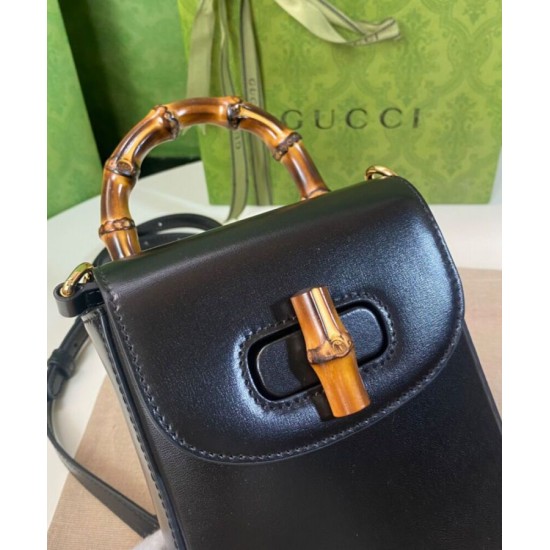Mini borsa Gucci Bamboo 702106 nera Mini borsa Gucci Bamboo 702106 nera