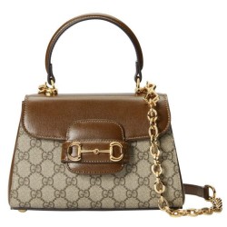 Mini Borsa Gucci Horsebit 1955 703848 Caffè