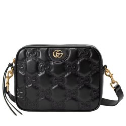 Borsa a tracolla in pelle Gucci GG Matelasse 702234 nera