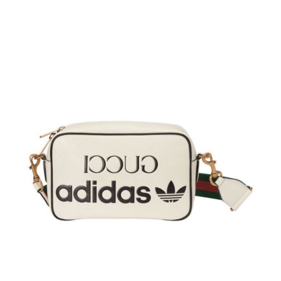 Borsa a tracolla piccola Gucci x adidas 702427 Crema