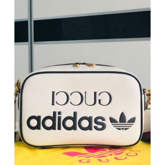Borsa a tracolla piccola Gucci x adidas 702427 Crema