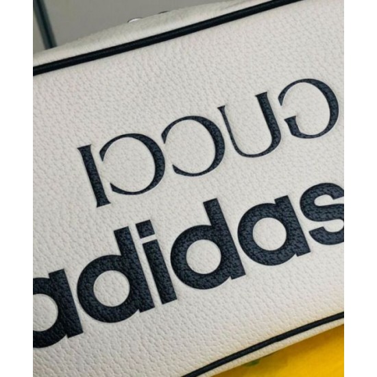 Borsa a tracolla piccola Gucci x adidas 702427 Crema