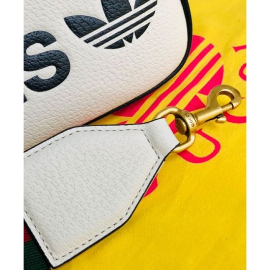 Borsa a tracolla piccola Gucci x adidas 702427 Crema