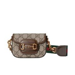 Portafoglio con cinturino Gucci Horsebit 1955 699760 Caffè scuro