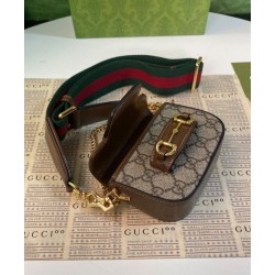 Portafoglio con cinturino Gucci Horsebit 1955 699760 Caffè scuro Portafoglio con cinturino Gucci Horsebit 1955 699760 Caffè scuro
