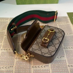 Portafoglio con cinturino Gucci Horsebit 1955 699760 Caffè scuro Portafoglio con cinturino Gucci Horsebit 1955 699760 Caffè scuro