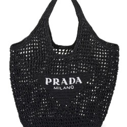 Miglior Prezzo Borse Firmate Replica tote Prada in rafia nera 